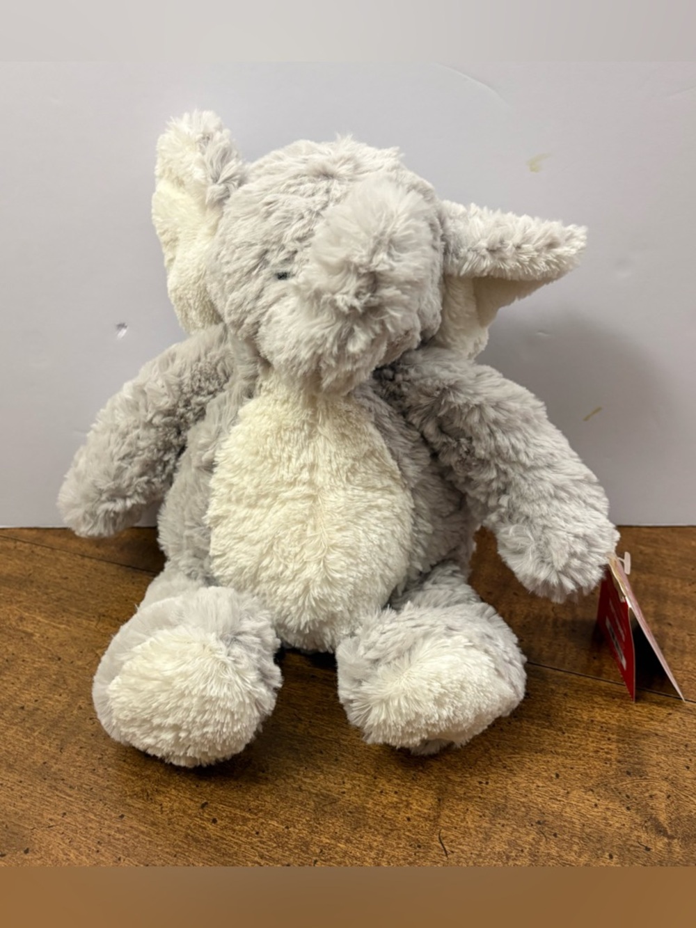 Pier 1 Imports Elly Elephant Plush Stuffed Animal Grey White Tummy